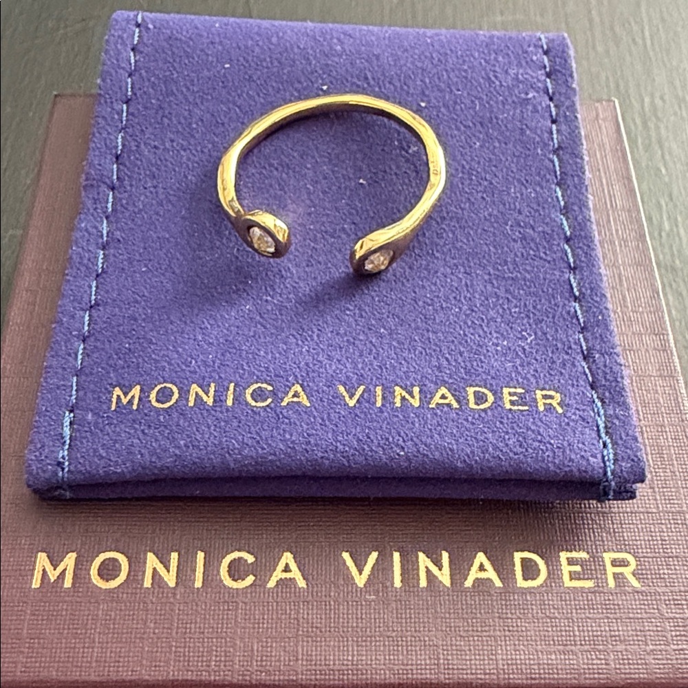 Monica Vinader Gold Vermeil and White Topaz ring